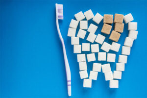 Toothbrush with Sugar Cubes