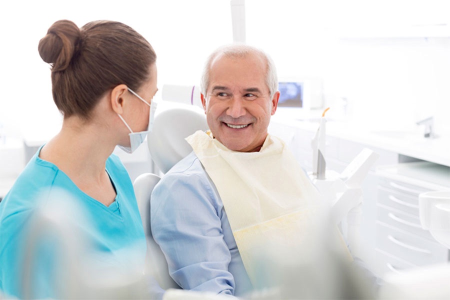 Patient in Dental Chair for Tooth Extractions
