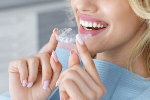 Woman with Clear Braces